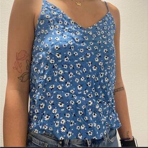 COTTON ON - Floral Blue Strap Top